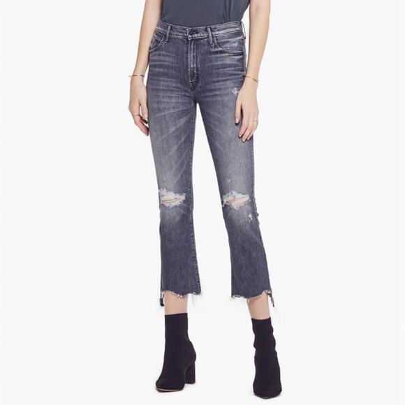 NEW Mother The Insider Crop Step Chew Jeans (Sz 24) Pedal To The Metal Destroyed - Picture 1 of 16